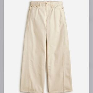 J. Crew Point Sur seamed puddle wide leg jean in ecru